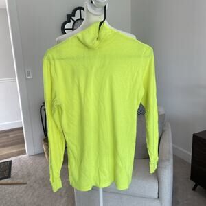 Vintage Medalist Women M Neon Yellow Turtleneck Base Layer Knit Day Glow USA